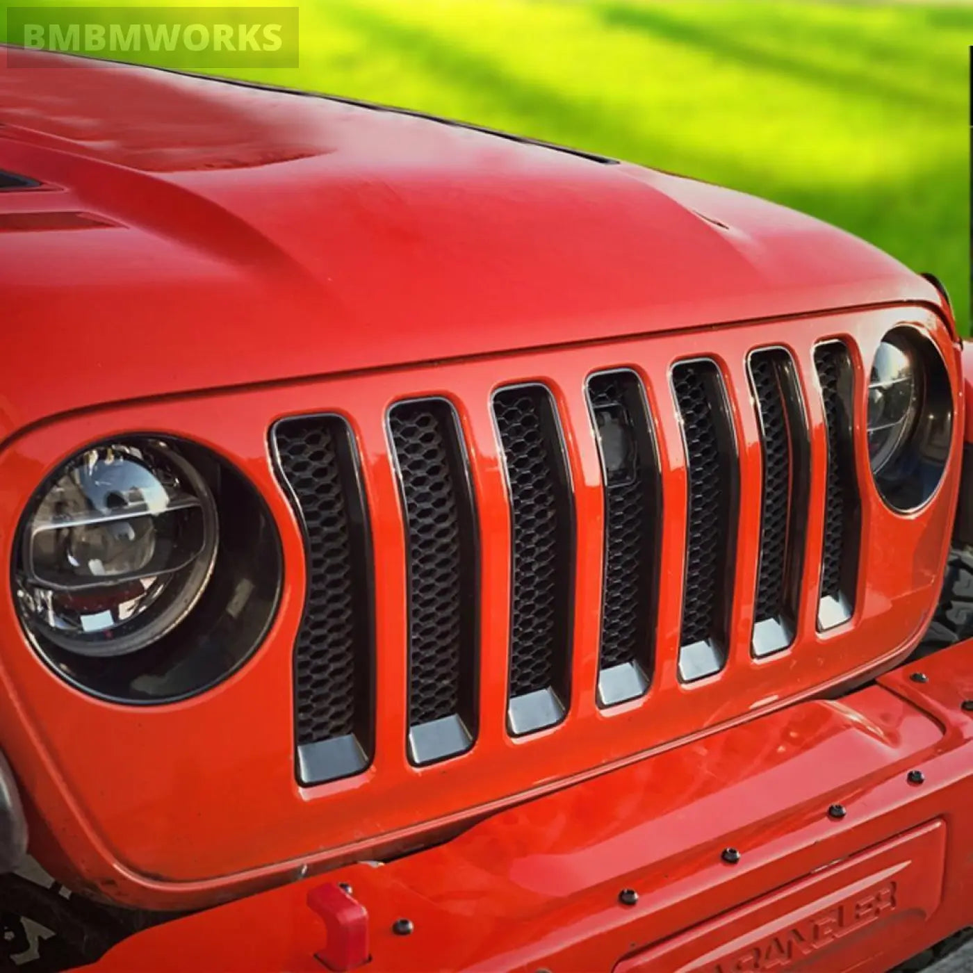 Front Headlight Circle & Grille Inserts Trim Cover Jeep Wrangler Jl Gladiator