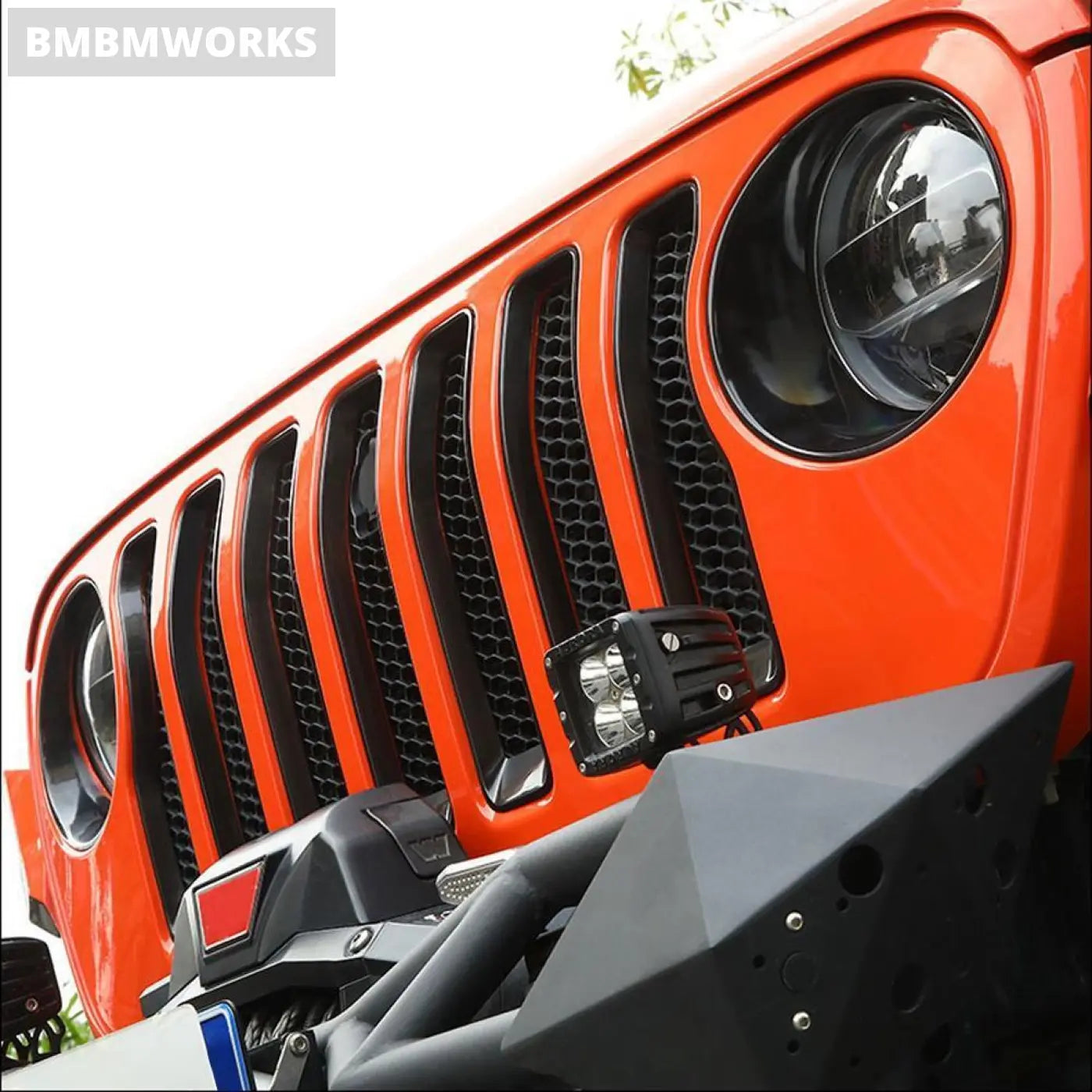 Front Headlight Circle & Grille Inserts Trim Cover Jeep Wrangler Jl Gladiator