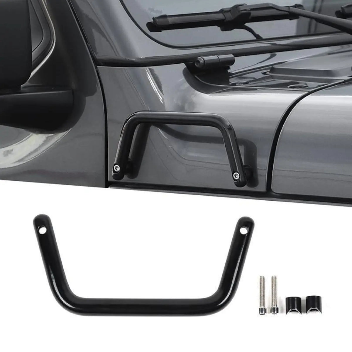 Front Hood Side Angle Installed Grab Handle Jeep Wrangler Jl Jlu Gladiator 2018