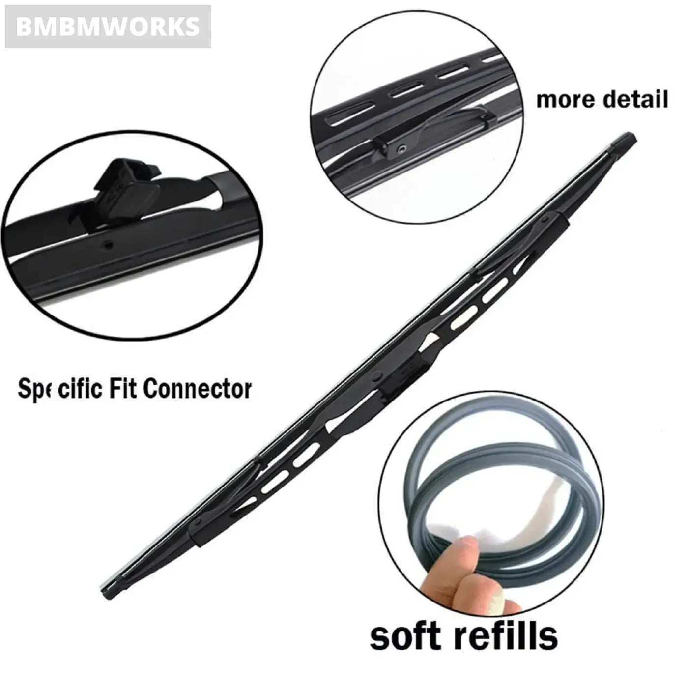 Front & Rear Wiper Blades Set Jeep Compass Brush Mk49 2006 - 2016 22’+20’+11’