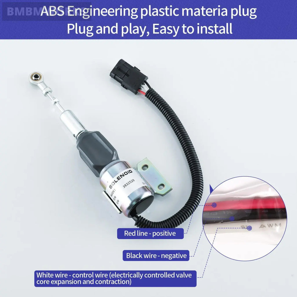 Fuel Shut Off Solenoid Case Ih 12Vdc Cummins Engine 4Bt 5.9L 6Bt Hyundai