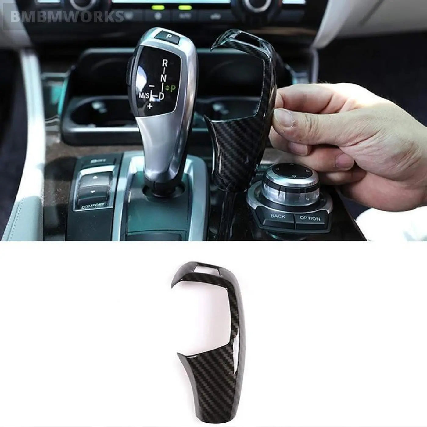 Gear Shift Knob Cover Trim Carbon Fiber Look Bmw F20 F30 F32 F10 X5 F15 X6