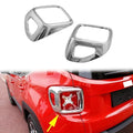 Glossy Chrome Tail Light Cover Guard Rear Lamp Jeep Renegade 2015 2016 2017 2018