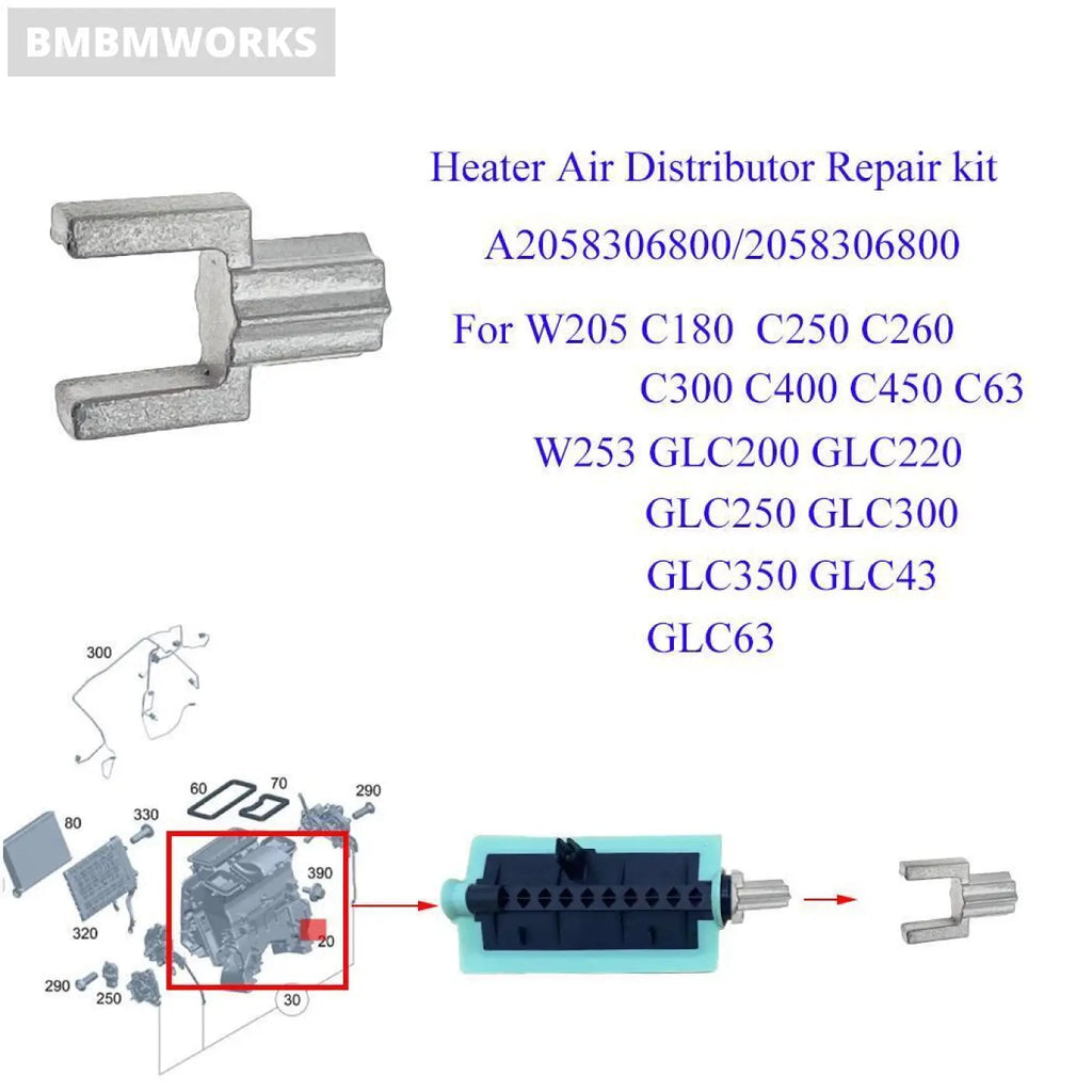 Heater Air Distributor Repair Kit Fit For Mercedes Benz W205 W213 W253 C Class