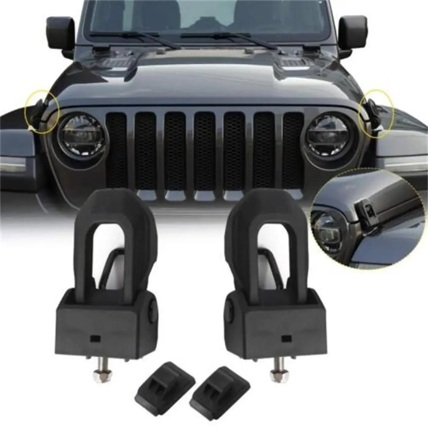 Hood Lock Catch Bracket Latches Buckle Jeep Wrangler Jk Jku Sahara 2007-2019