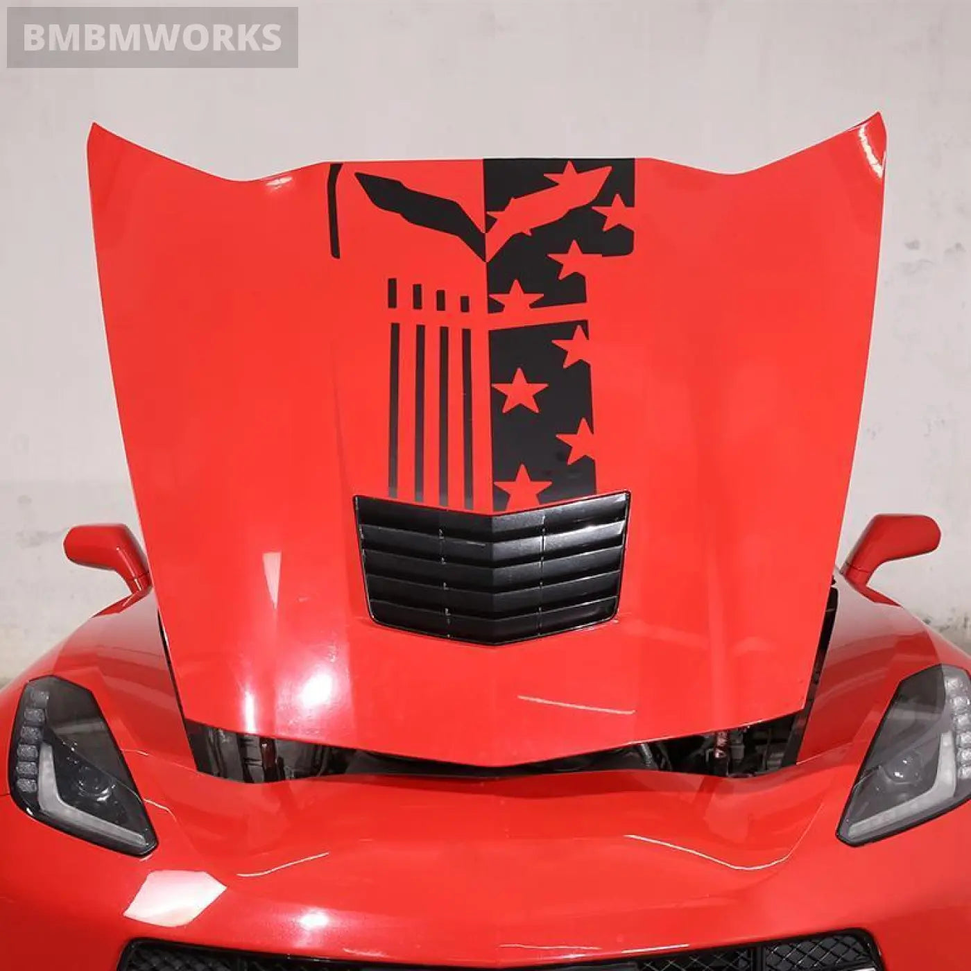 Hood Panel Front Cover Decorative Sticker Set Chevrolet Corvette C7 2014-2019