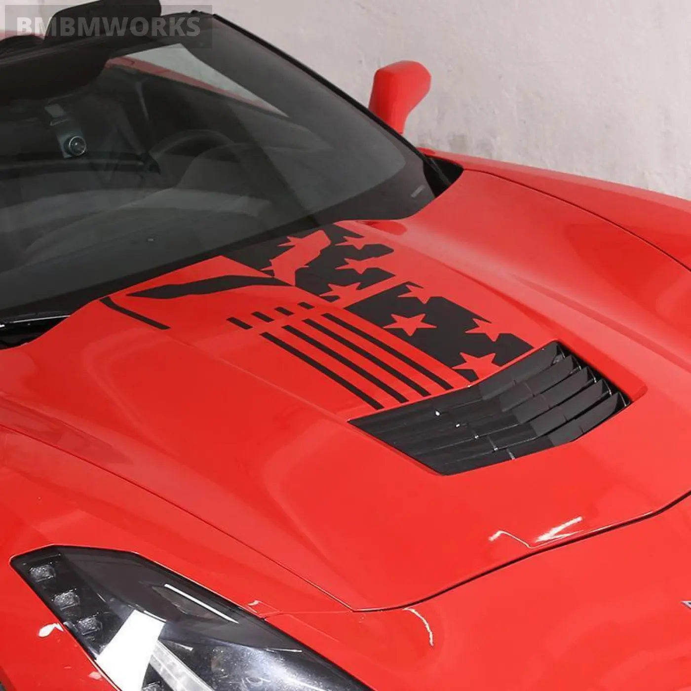 Hood Panel Front Cover Decorative Sticker Set Chevrolet Corvette C7 2014-2019