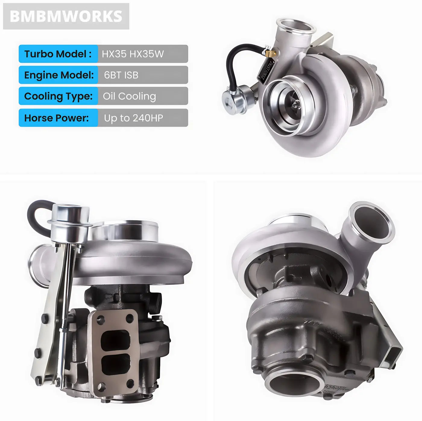 HX35 HX35W Turbocharger for Dodge Cummins 6BTAA 5.9L Diesel Truck (1999-2002)