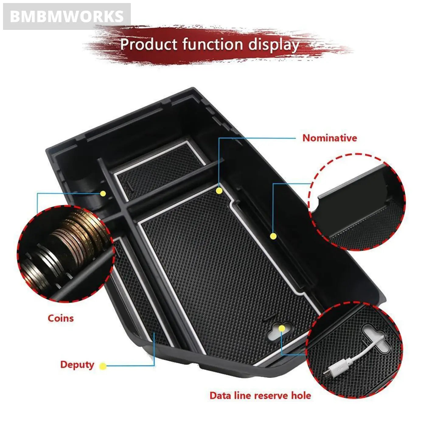 Interior Armrest Storage Box Central Console Holder Genesis Gv70 2021 2022