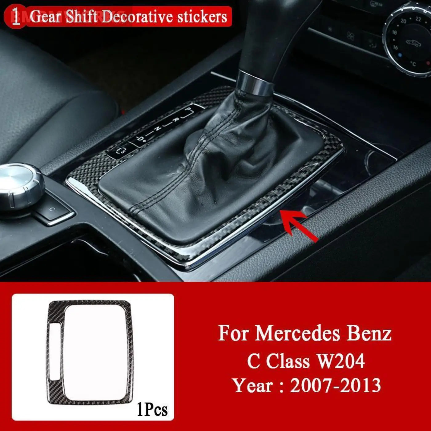Interior Carbon Fiber Central Control Panel Trim Stickers Mb Mercedes C W204