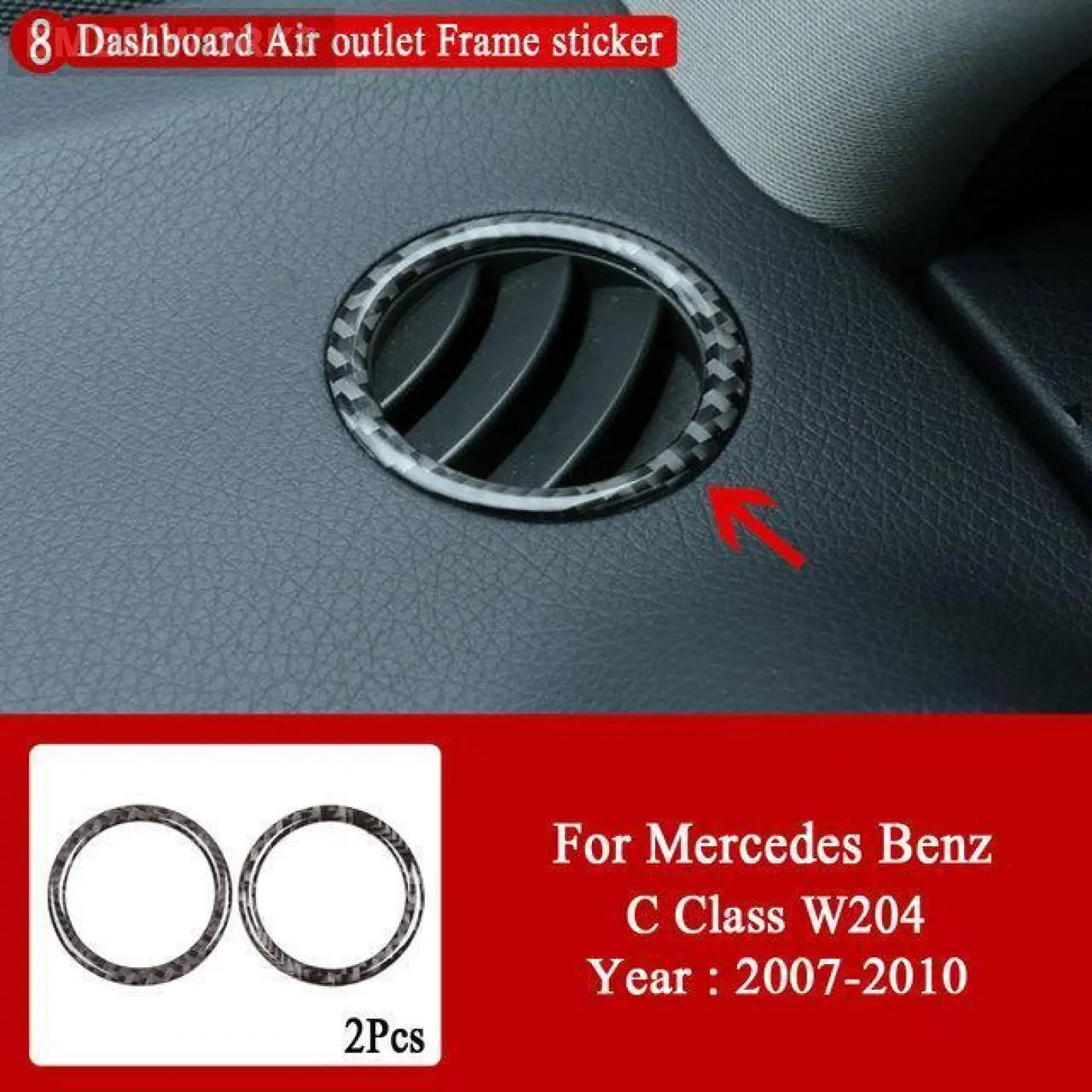 Interior Carbon Fiber Central Control Panel Trim Stickers Mb Mercedes C W204
