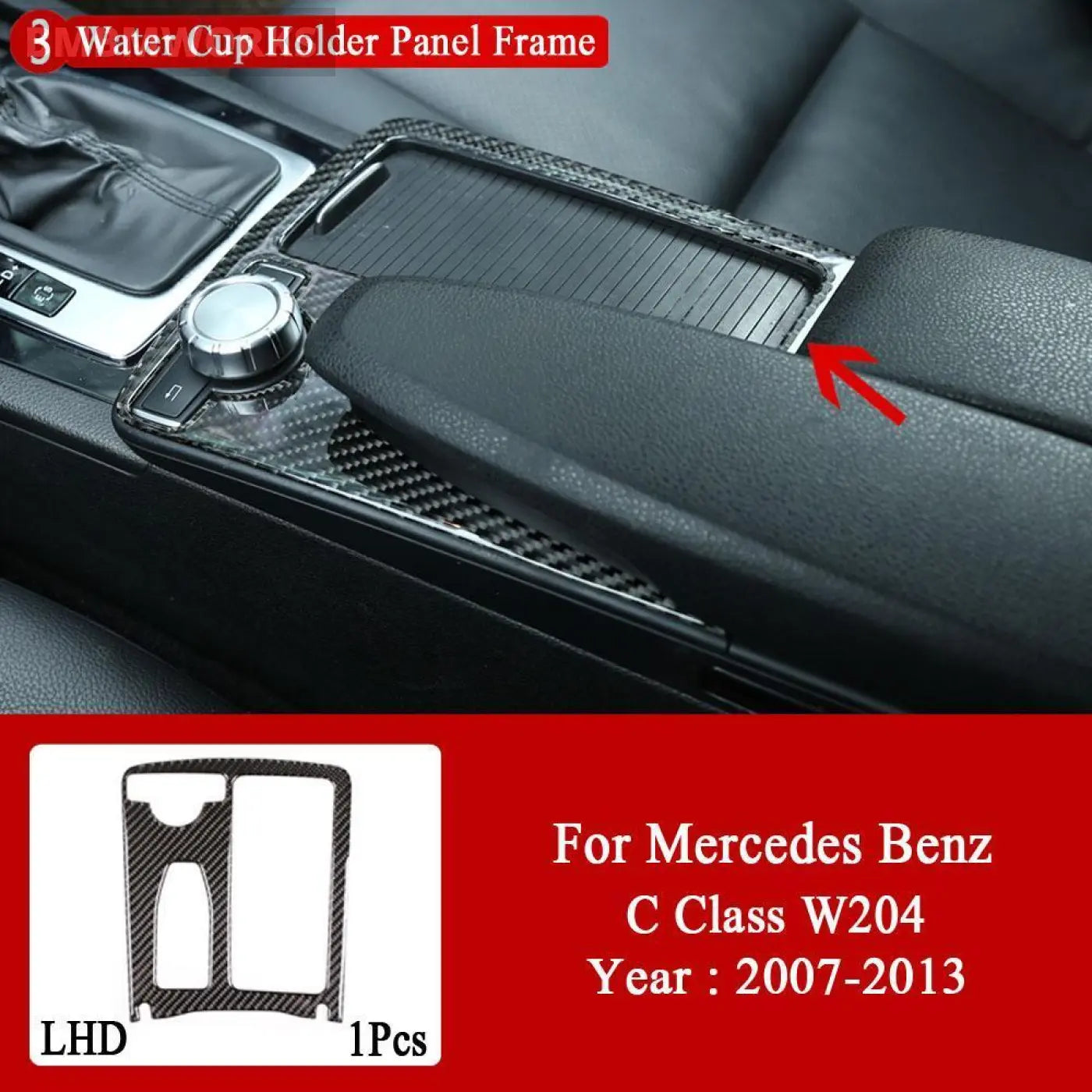 Interior Carbon Fiber Central Control Panel Trim Stickers Mb Mercedes C W204