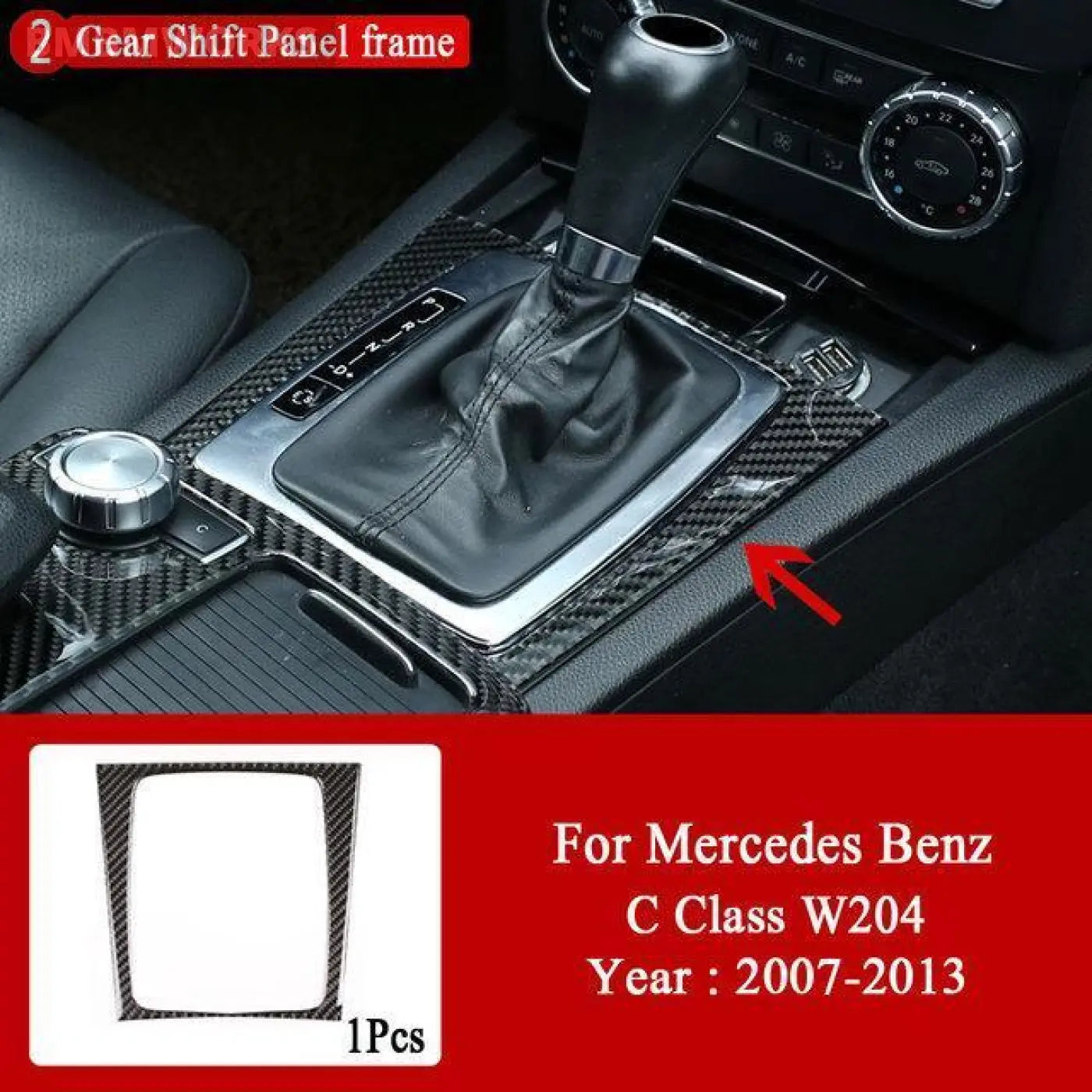 Interior Carbon Fiber Central Control Panel Trim Stickers Mb Mercedes C W204