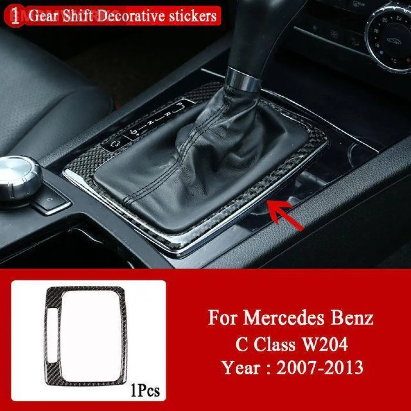 Interior Carbon Fiber Central Control Panel Trim Stickers Mb Mercedes C W204