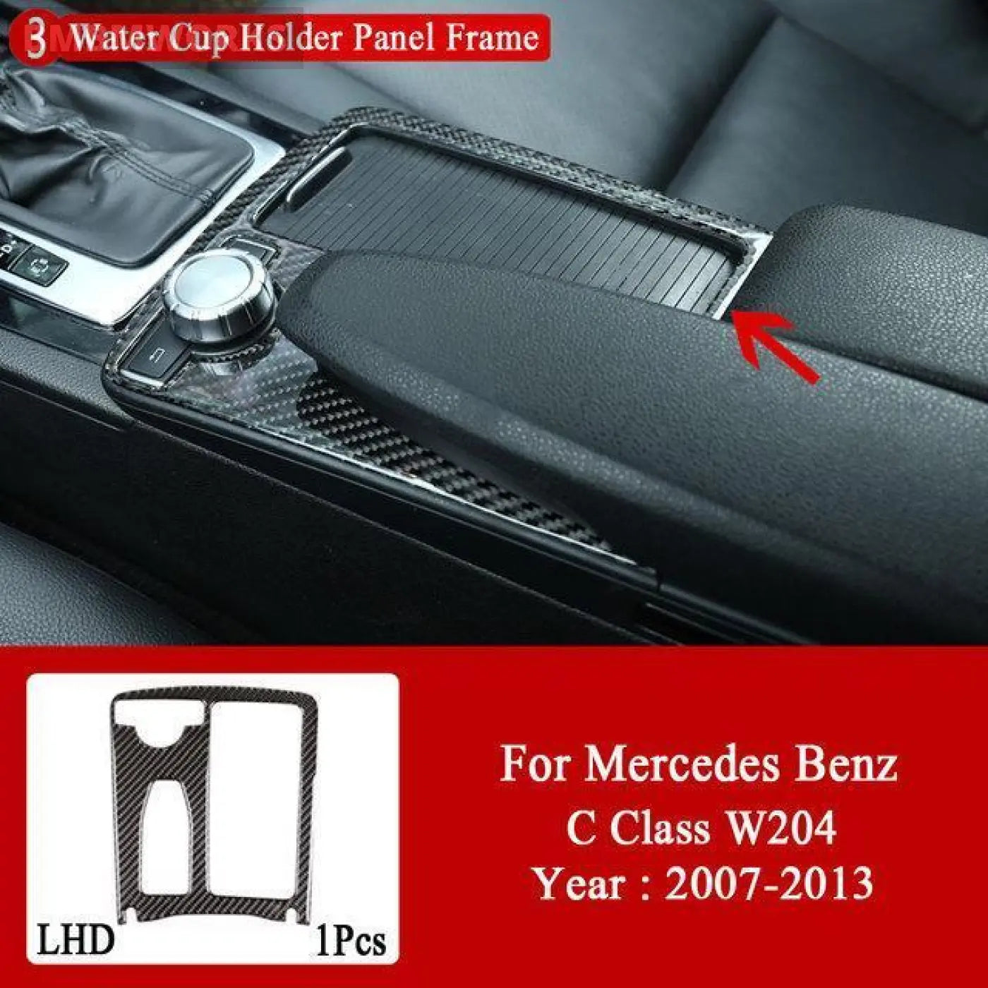 Interior Carbon Fiber Central Control Panel Trim Stickers Mb Mercedes C W204