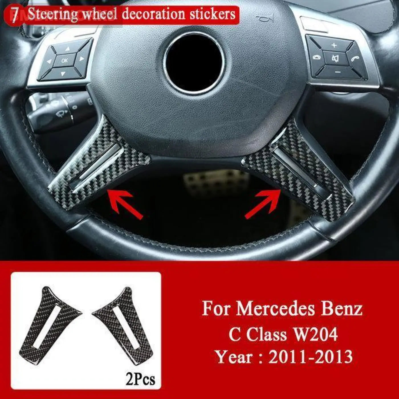 Interior Carbon Fiber Central Control Panel Trim Stickers Mb Mercedes C W204