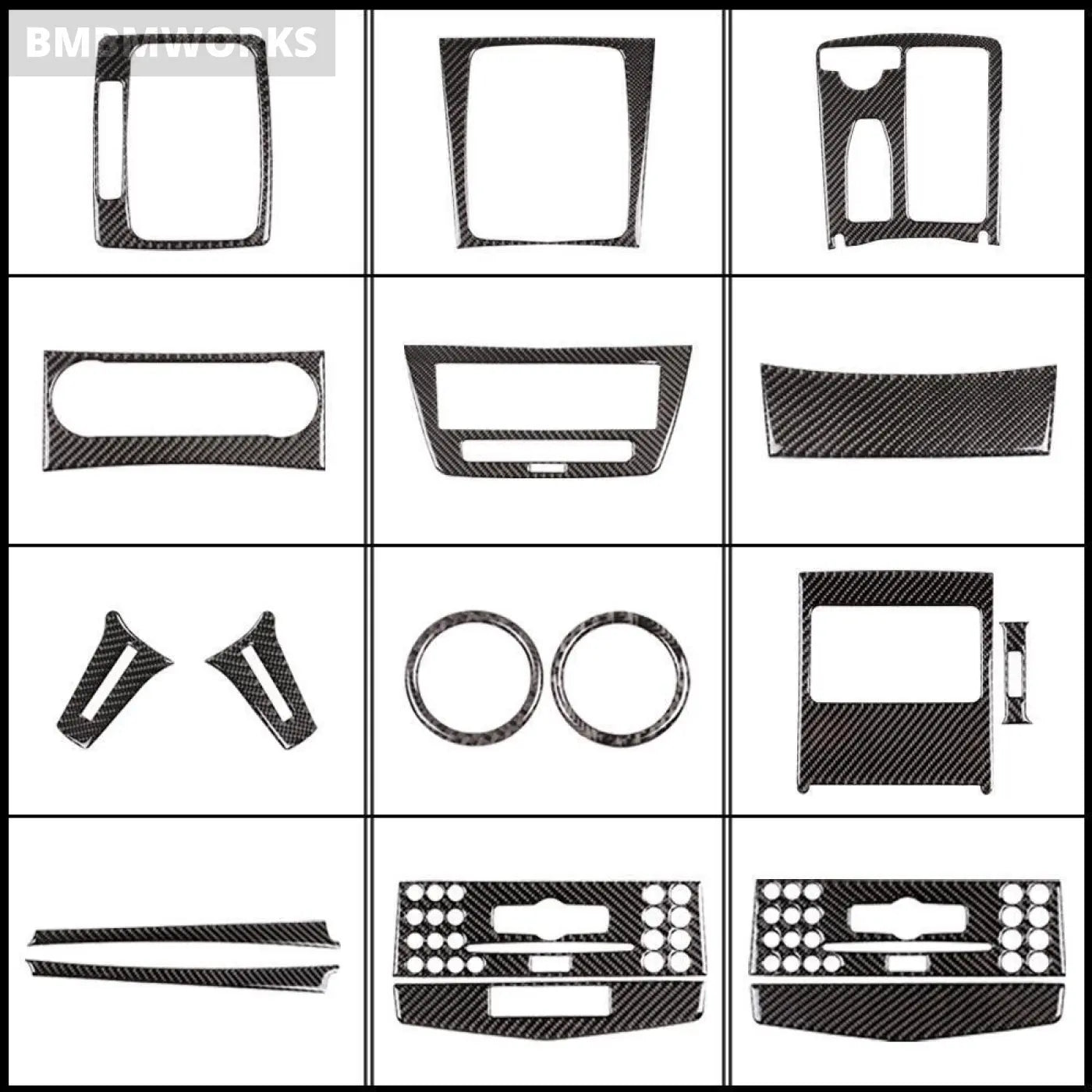 Interior Carbon Fiber Central Control Panel Trim Stickers Mb Mercedes C W204
