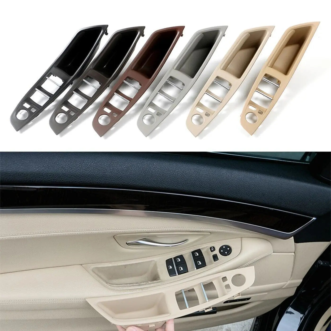 Interior Door Handle Switch Trim Front Side Driver Pull Surround For Bmw F10 F11