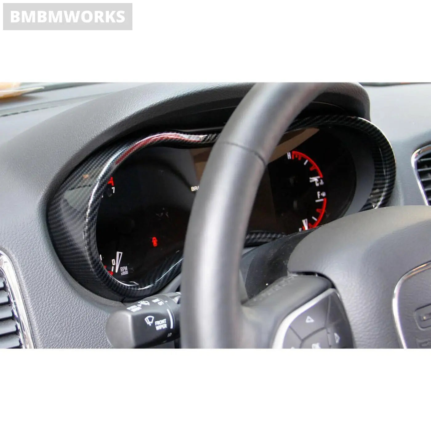 Interior Front Dashboard Frame Trim Cover Carbon Fiber Dodge Durango 2014-2020