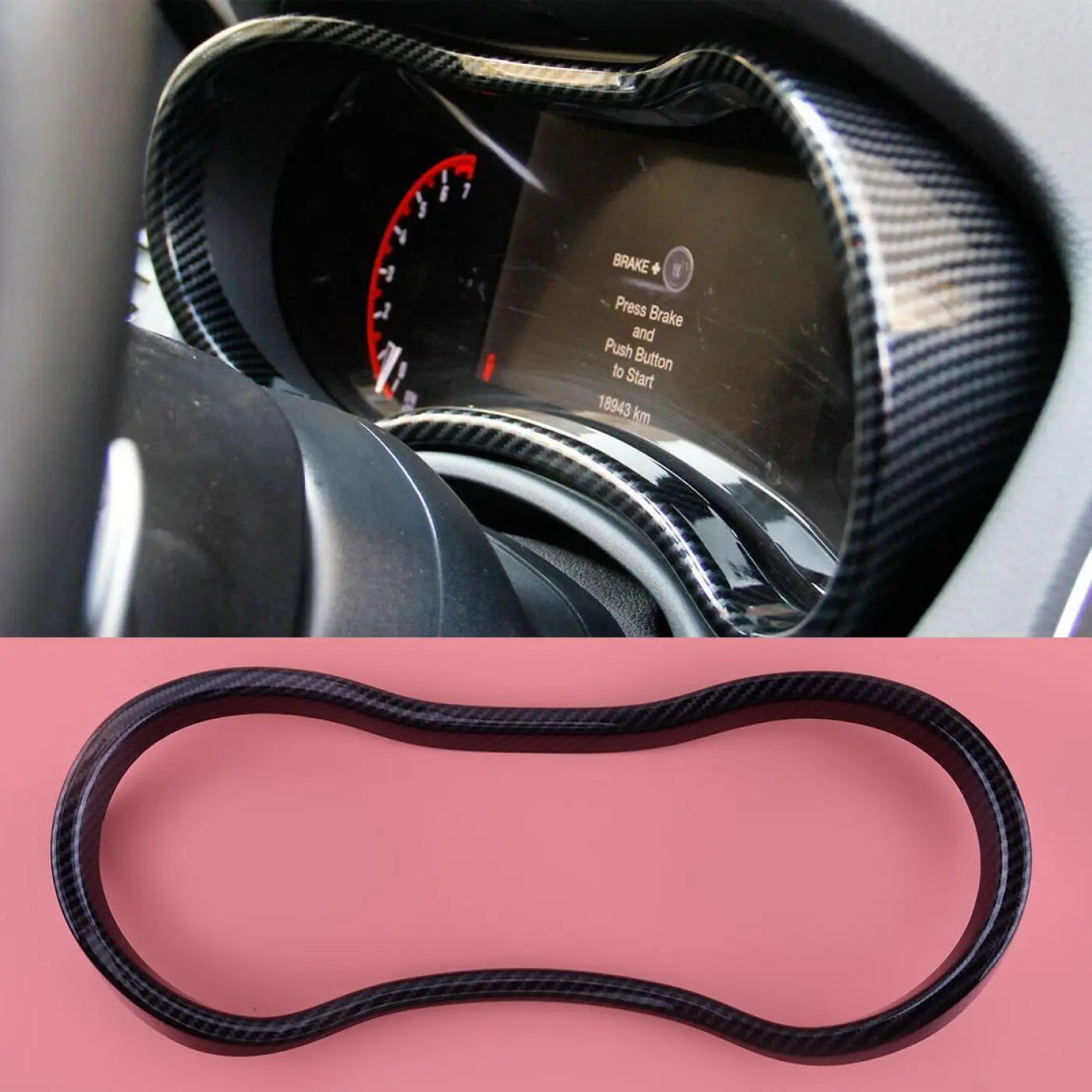 Interior Front Dashboard Frame Trim Cover Carbon Fiber Dodge Durango 2014-2020