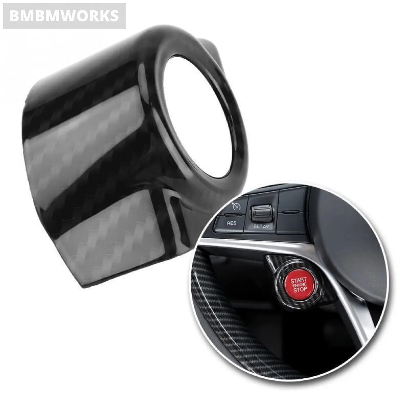 Interior Ignition Engine Start Stop Button Frame Cover Alfaromeo Stelvio 2017-18