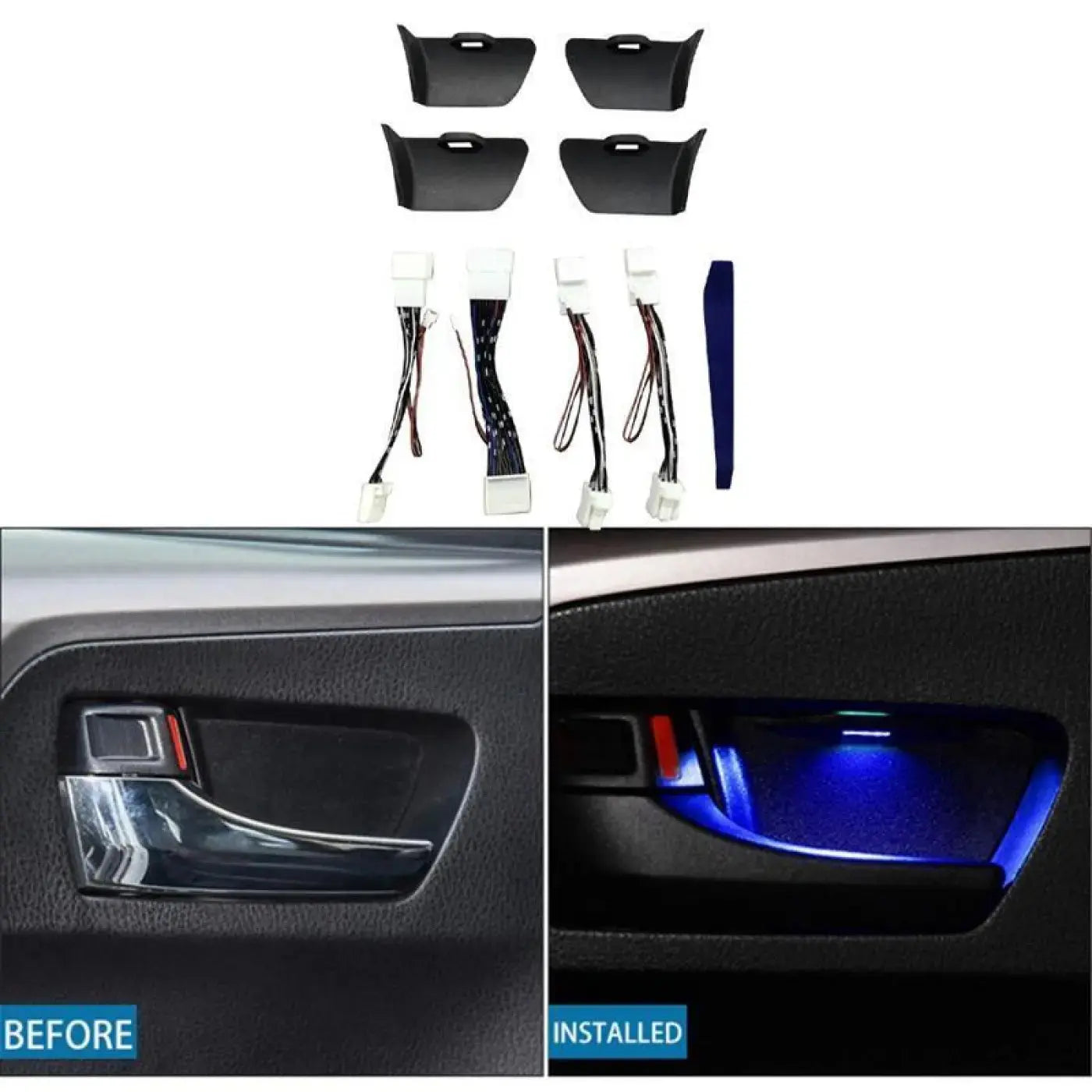 Interior Led Blue Door Bowl Handle Frame Light Toyota Highlander 2015-2021