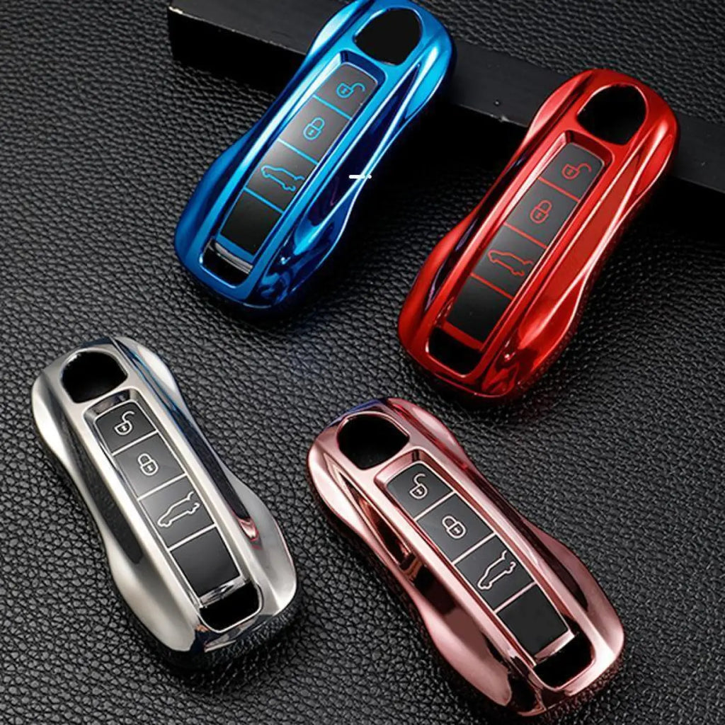 Key Cover Case Bag Fob Shell Holder Porsche Macan 911 Panamera Cayenne Carrera