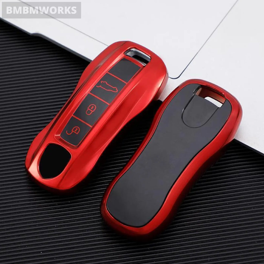 Key Cover Case Bag Fob Shell Holder Porsche Macan 911 Panamera Cayenne Carrera