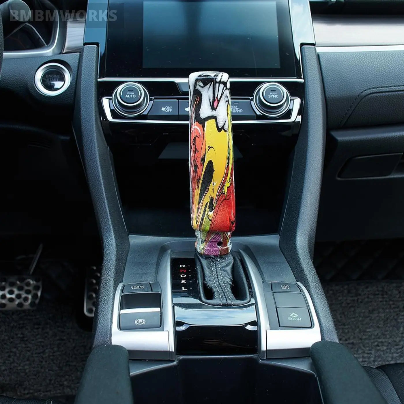 Knife Handle Shape Graffiti Style Gear Shifter Knob Manual Transmission Vehicle