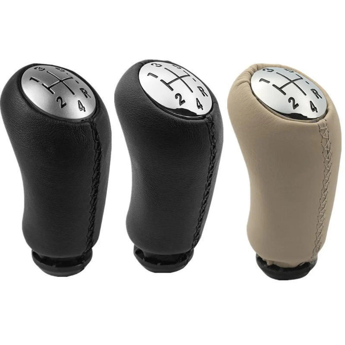 Leather Chrome Gear Shift Knob Lever Shifter Pen Renault Clio 3 Megane 2 Scenic