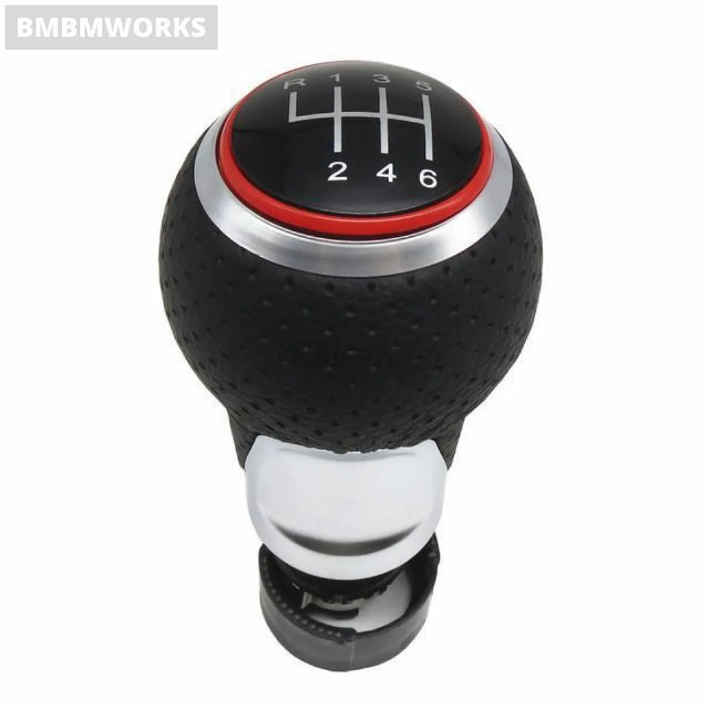 Leather Gear Shift Knob 6 Speed Handle For Audi A3 S3 8P 2003-2013 A4 S4 Q5