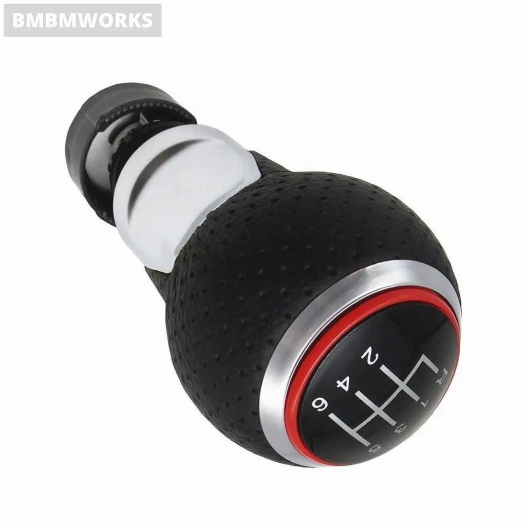 Leather Gear Shift Knob 6 Speed Handle For Audi A3 S3 8P 2003-2013 A4 S4 Q5