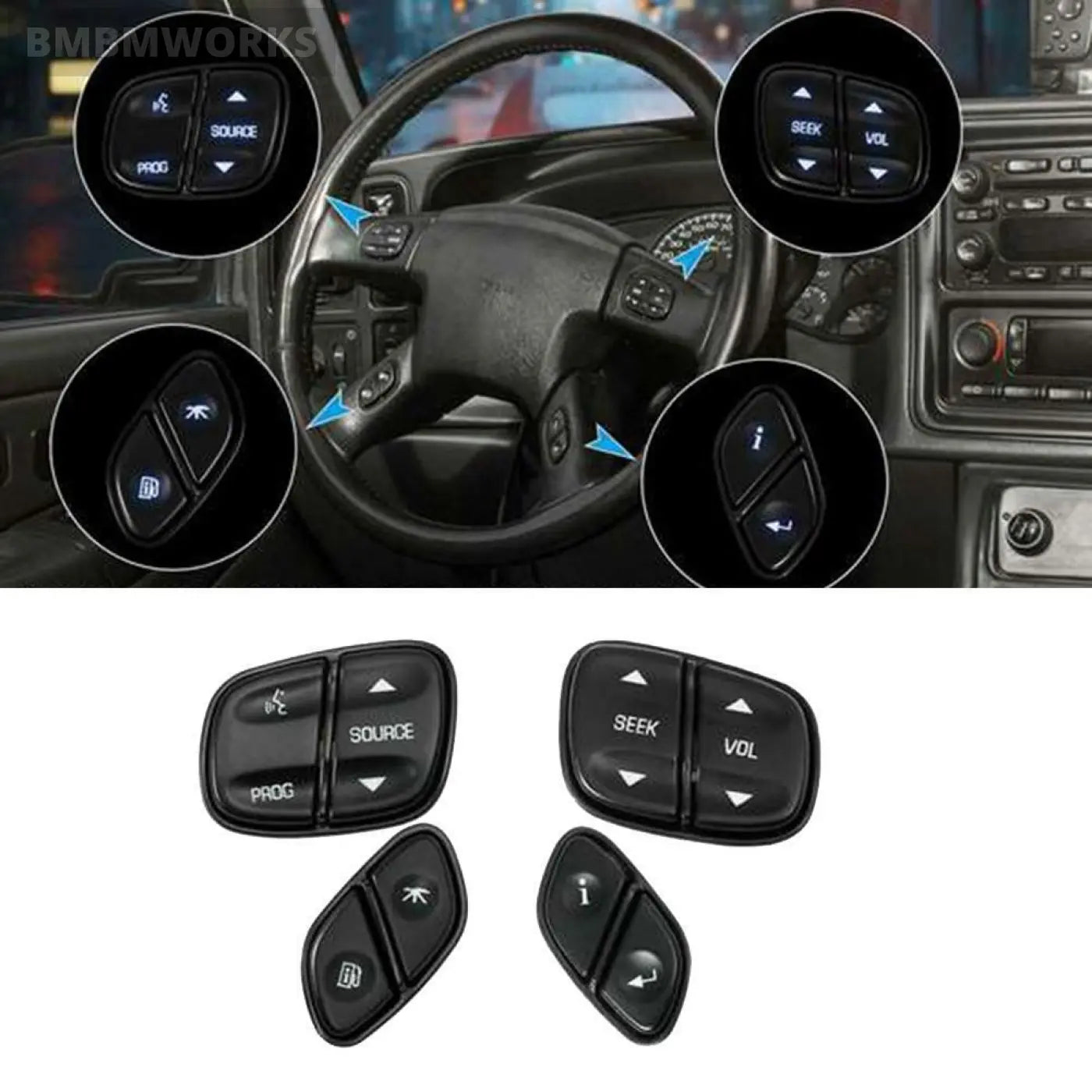 Led Light Steering Wheel Radio Source Switch Hummer H2 Chevrolet Avalanche Gmc