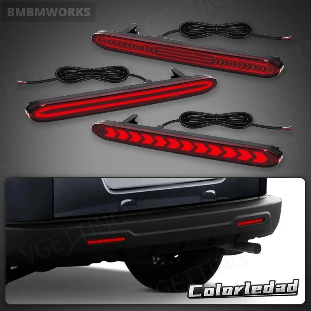 Led Rear Bumper Reflector Lights Acura Tsx Element Honda Accord Odyssey Cr-V