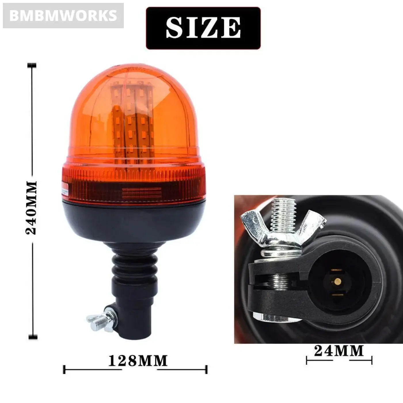 Led Rotating Warning Light Flashing Amber Claas John Deere Tractor