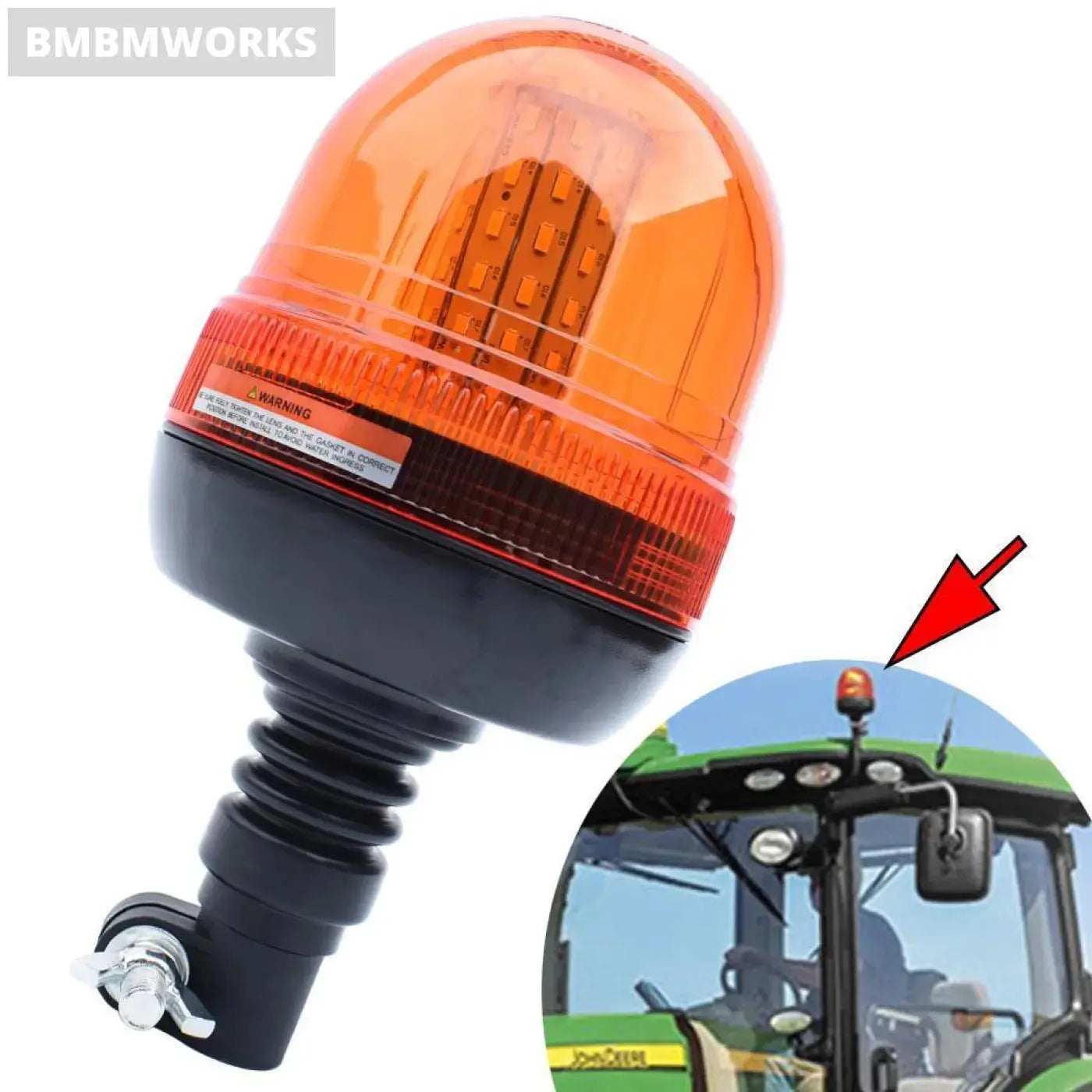 Led Rotating Warning Light Flashing Amber Claas John Deere Tractor