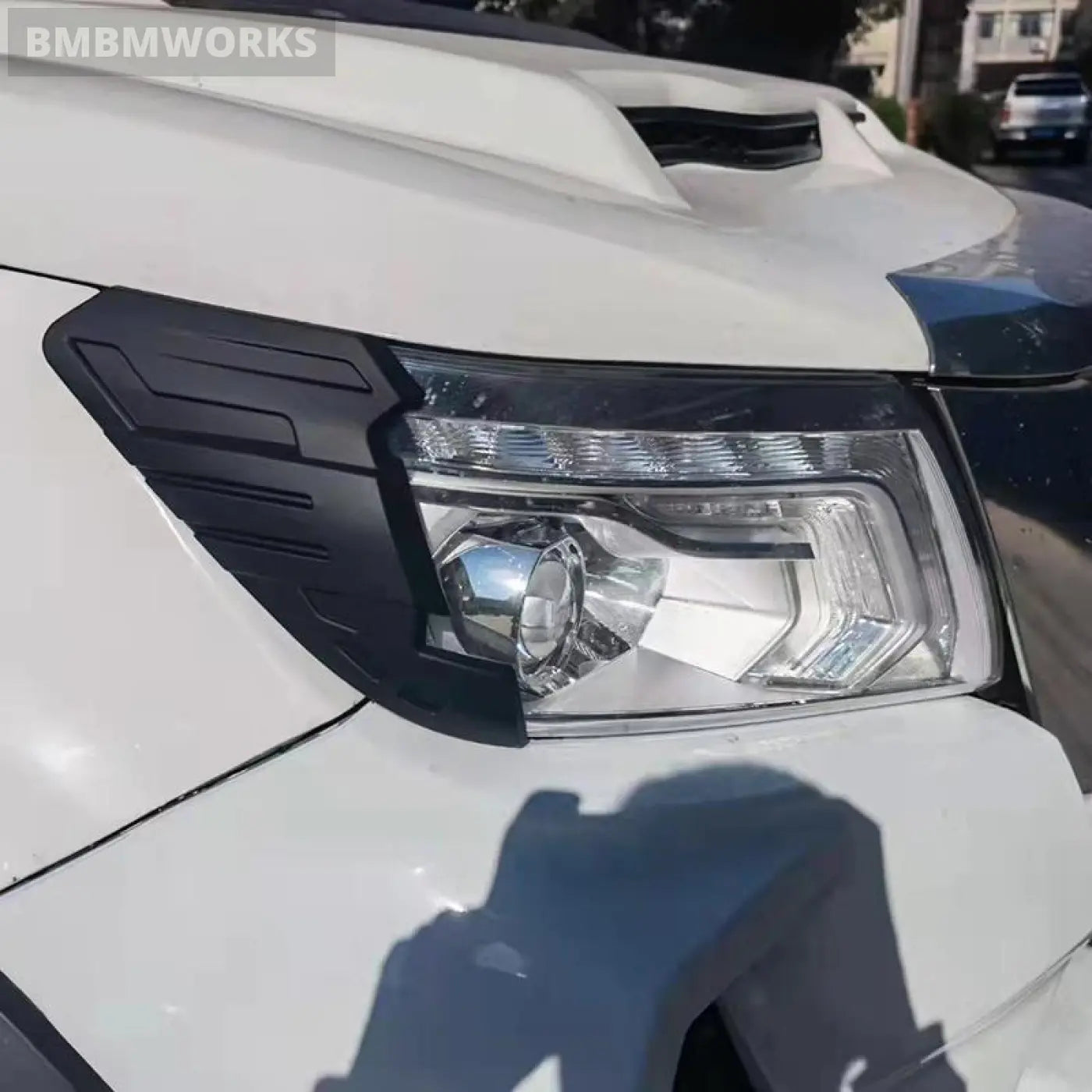 Matte Black Headlights Cover Trim Frame For Nissan Navara Np300 2021-2022
