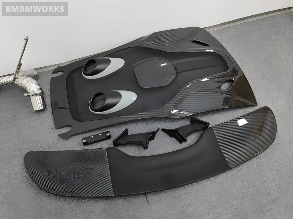McLaren 540C/570S Carbon Fiber Tailgate Spoiler with Exhaust Body Kit – 600LT Style Body Kits & Performance 4