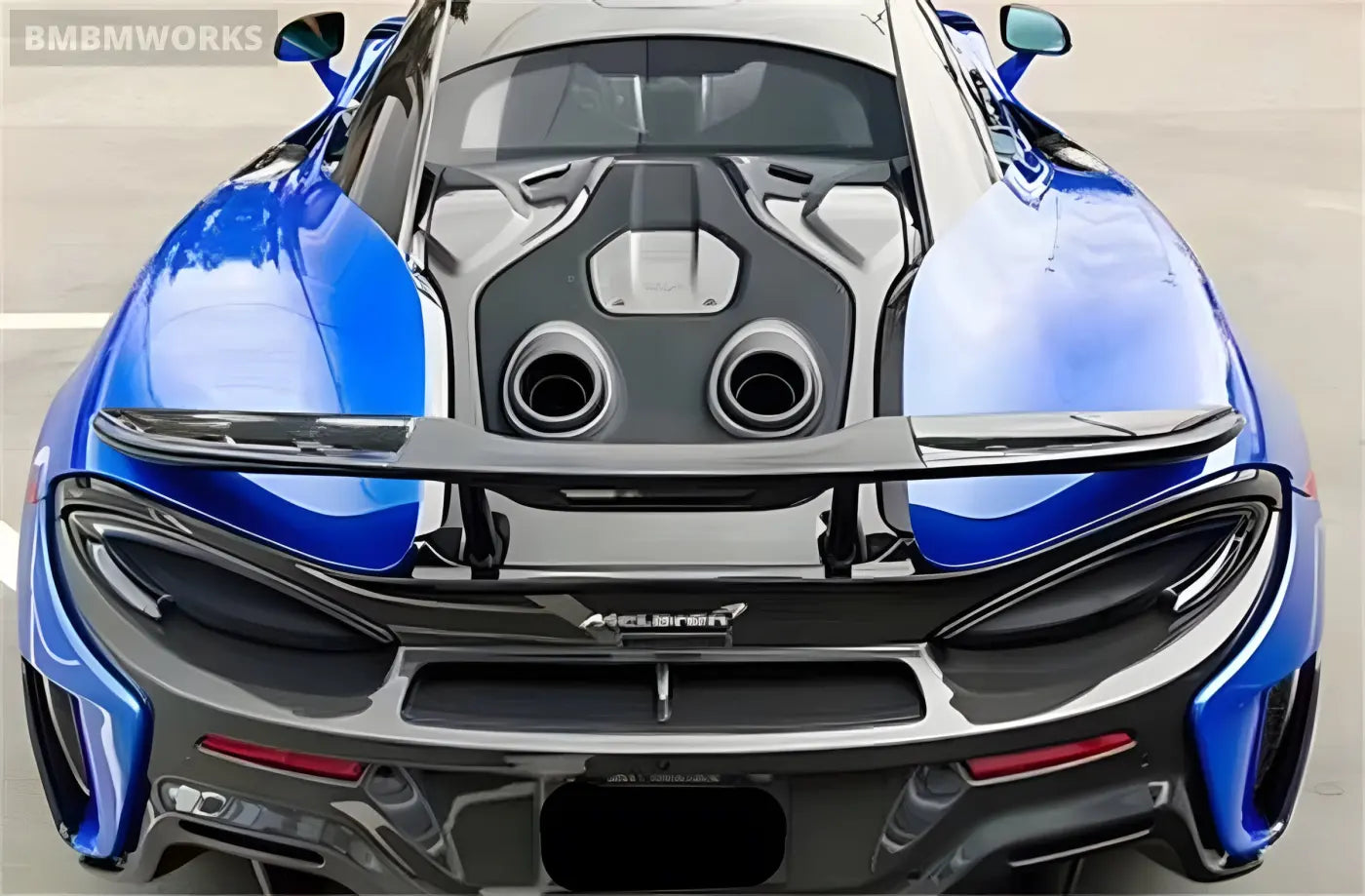 McLaren 540C/570S Carbon Fiber Tailgate Spoiler with Exhaust Body Kit – 600LT Style Body Kits & Performance 4