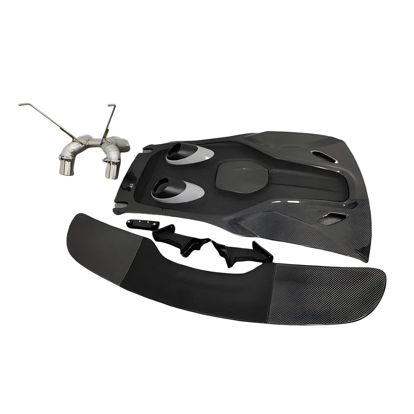 McLaren 540C/570S Carbon Fiber Tailgate Spoiler with Exhaust Body Kit – 600LT Style Body Kits & Performance 4