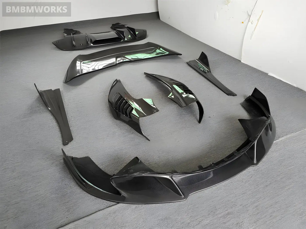 McLaren 720S Carbon Fiber Body Kit – Front & Rear Lip Diffuser Side Skirts Mudguards and Rear Spoiler Body Kits &
