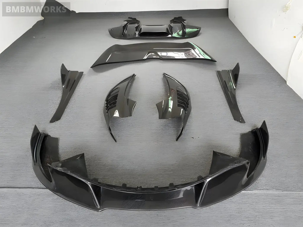 McLaren 720S Carbon Fiber Body Kit – Front & Rear Lip Diffuser Side Skirts Mudguards and Rear Spoiler Body Kits &