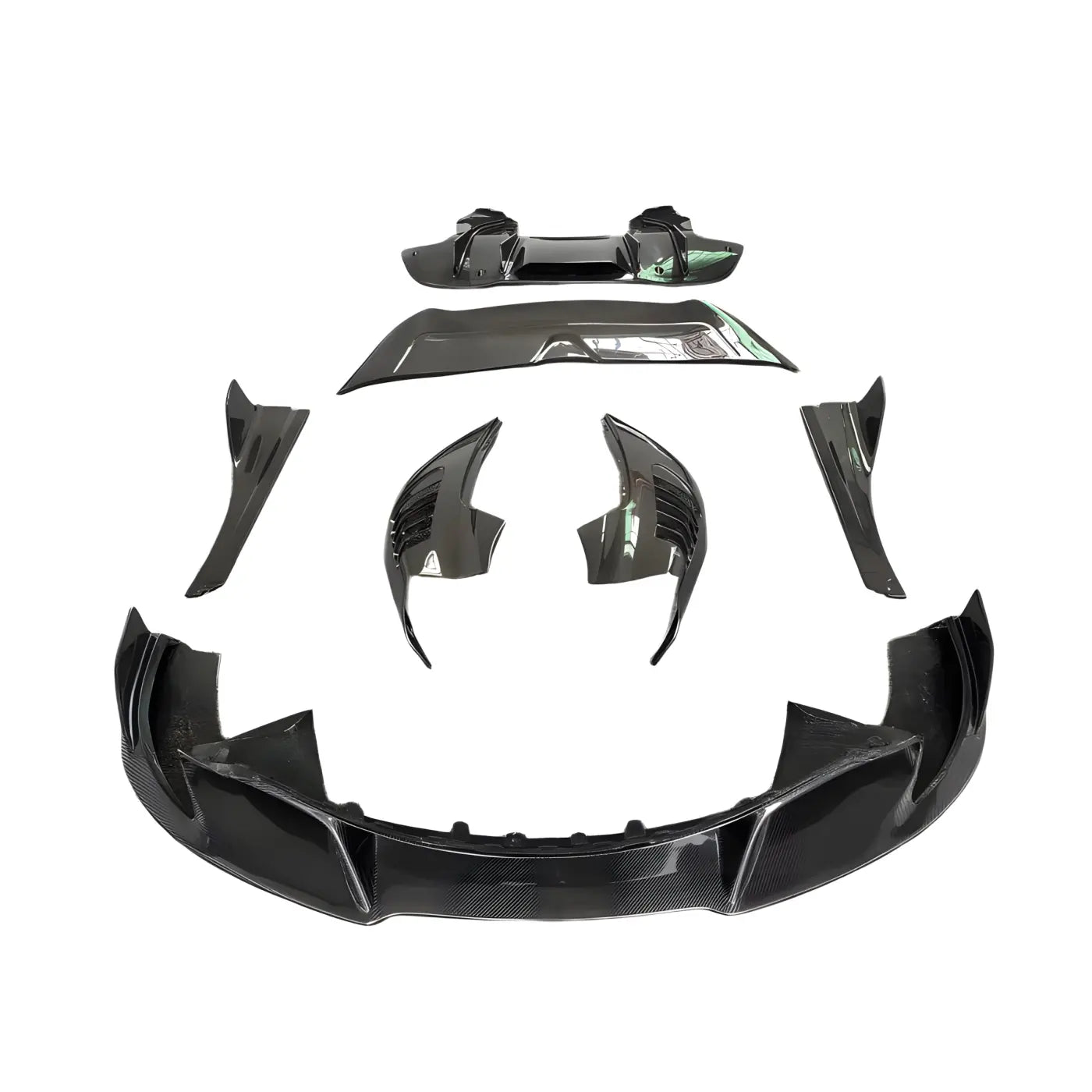 McLaren 720S Carbon Fiber Body Kit – Front & Rear Lip Diffuser Side Skirts Mudguards and Rear Spoiler Body Kits &