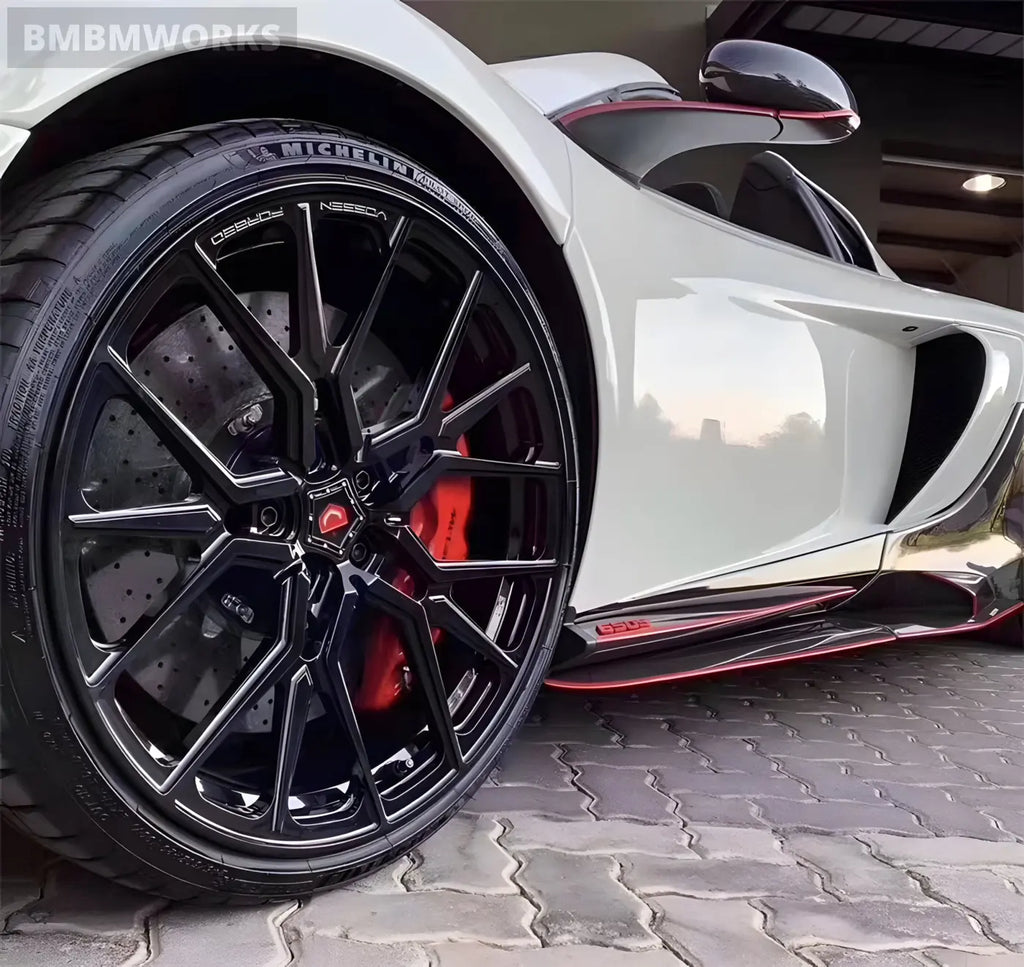 McLaren MP4/650S to 675LT-Style Carbon Fiber Side Skirts & Lip Spoilers Body Kit Body Kits & Performance 4