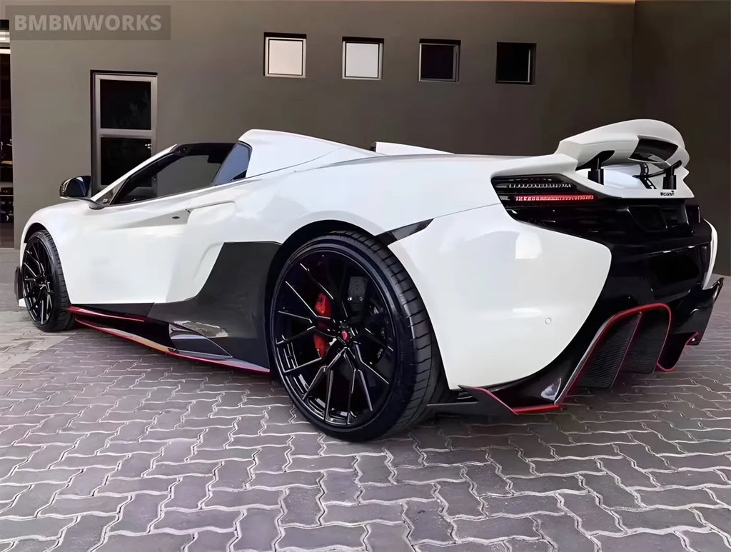 McLaren MP4/650S to 675LT-Style Carbon Fiber Side Skirts & Lip Spoilers Body Kit Body Kits & Performance 4