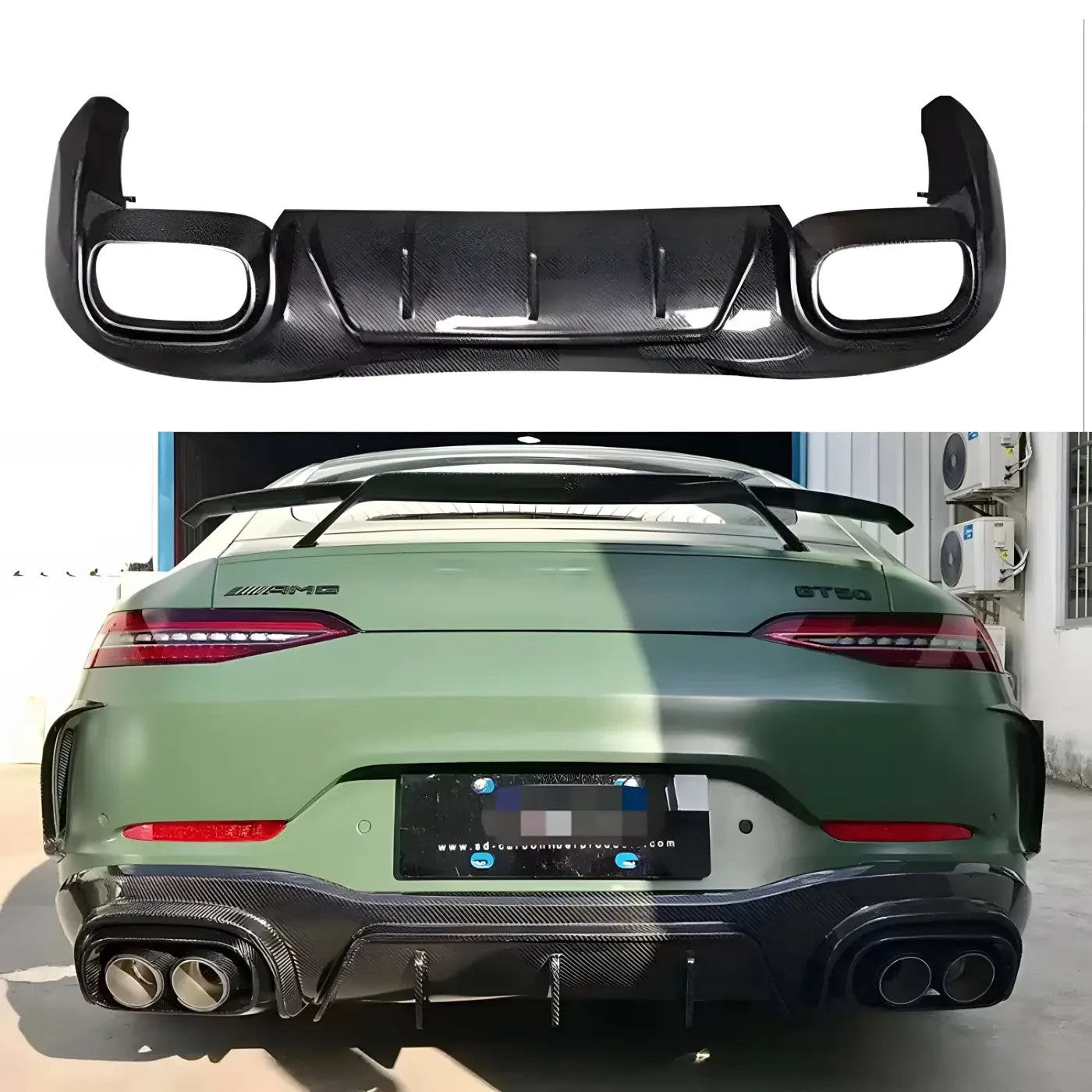 Mercedes-Benz AMG GT GT50 GT53 GT63 Carbon Fiber Rear Bumper Diffuser Rear Splitters Spoiler Back Lip Body Kit Body