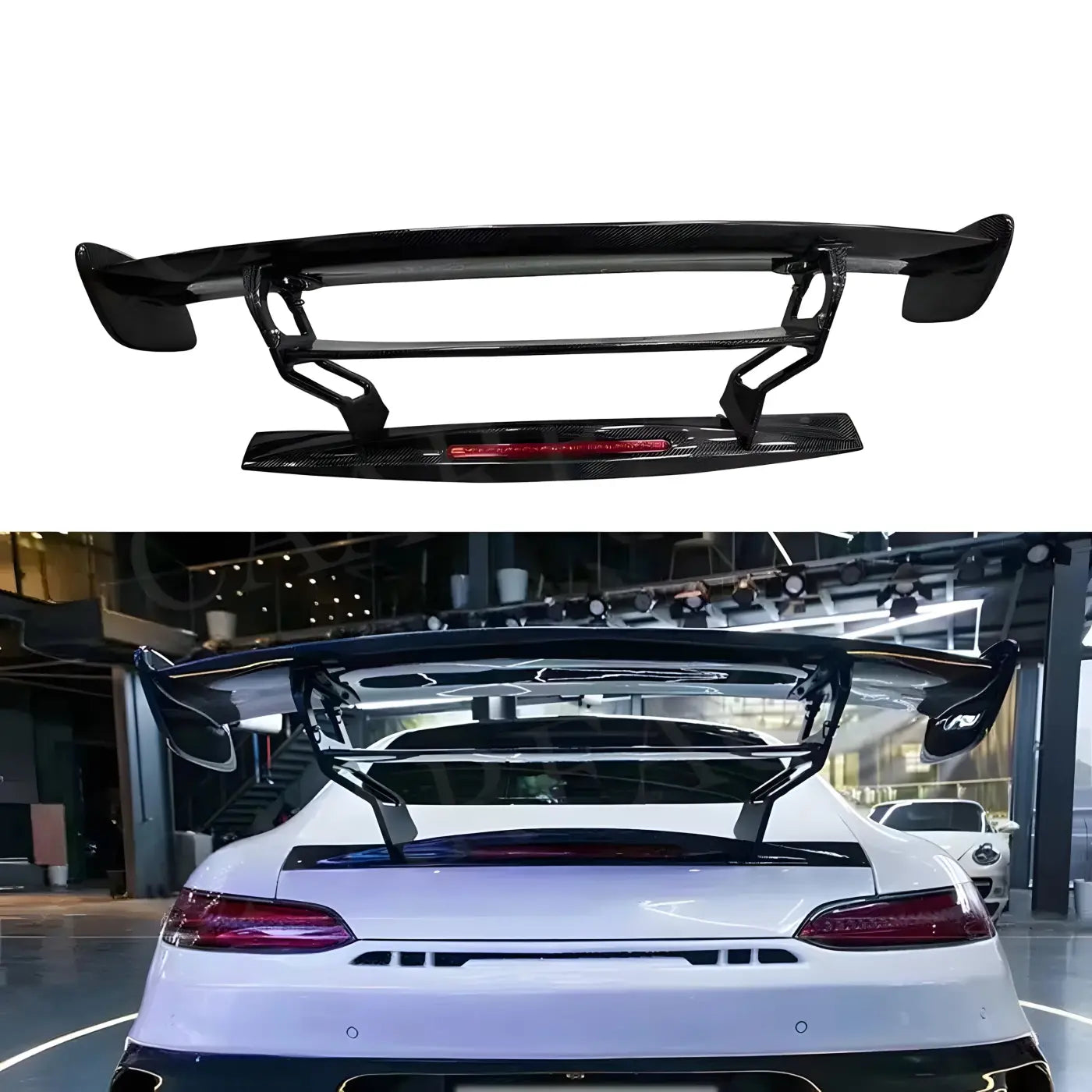 Mercedes-Benz AMG GT/GTS Carbon Fiber Rear Boot Spoiler Trunk Wing with Brake Light (2015-2022) Body Kits & Performance