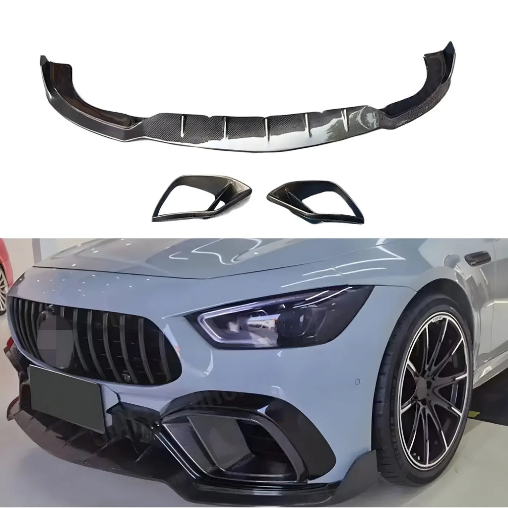 Mercedes-Benz AMG GT63/GT63S Carbon Fiber Front Bumper Lip Spoiler with Air Vent (2019-2023) Body Kits & Performance 4