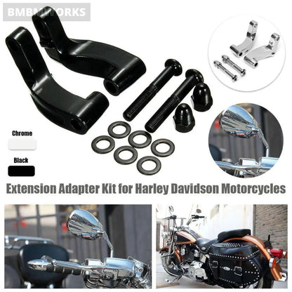 Mirror Relocation Extension Adapter Kit Harley Davidson Heritage Flstc Fxcwc