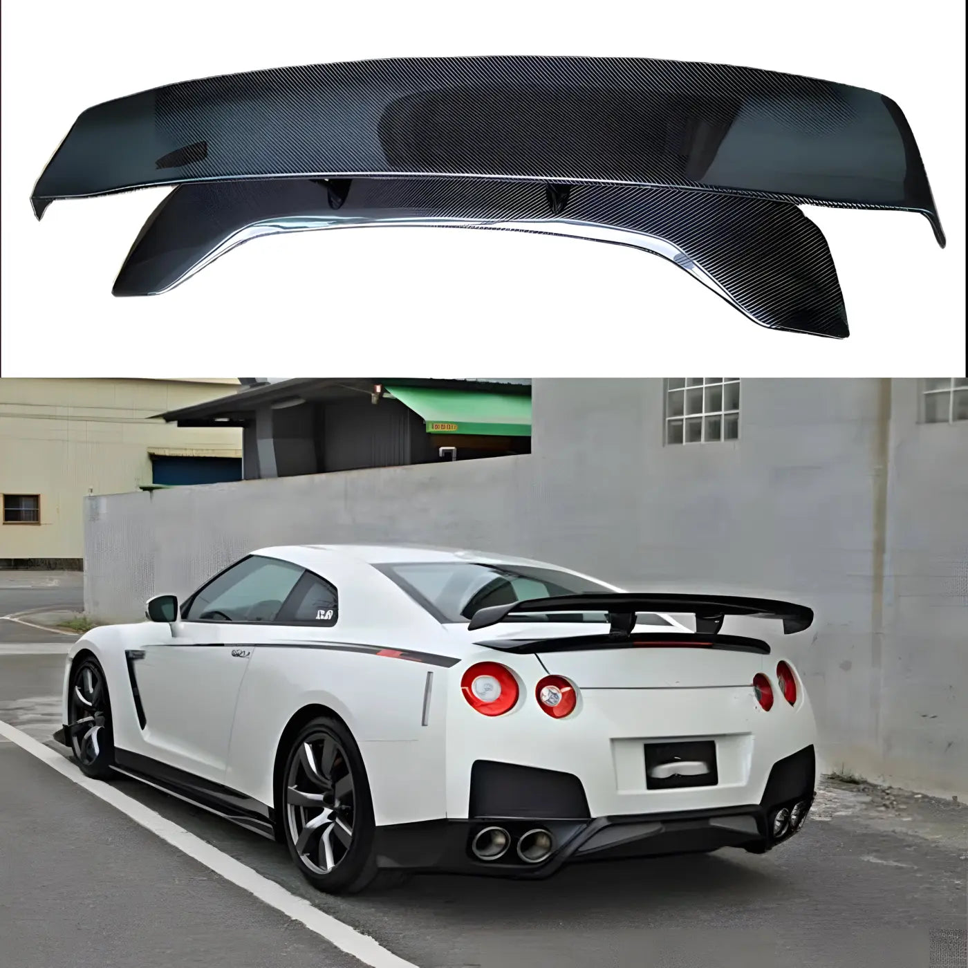 Nissan GT-R R35 V-Hyper Narrow Style Carbon Fiber GT Spoiler (2009-2015) Body Kits & Performance 2